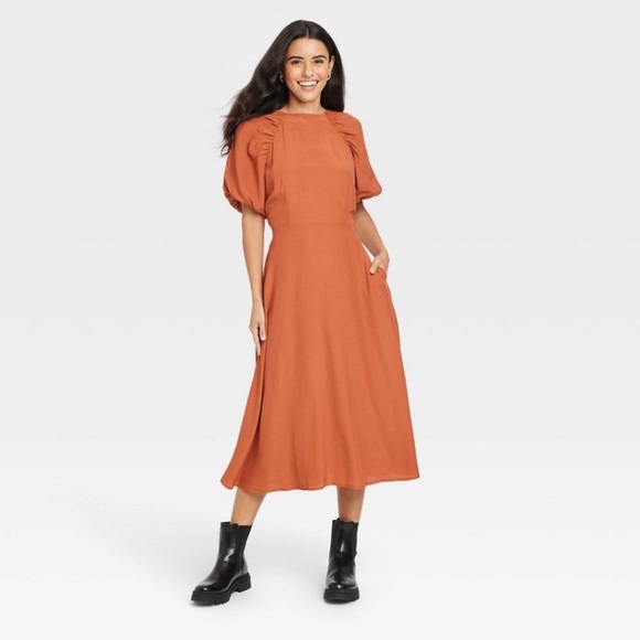 a new day Dresses & Skirts - Women’s Puff Short Sleeve Dress